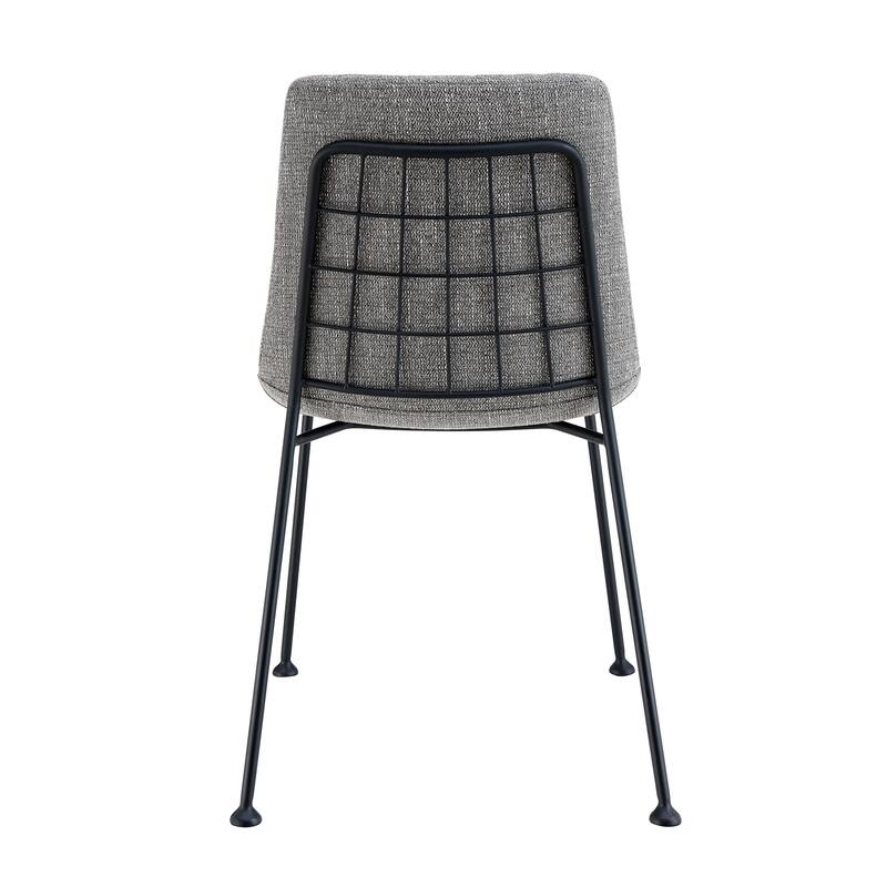 Elma Side Chair in Black Fabric with Matte Black Frame and Legs - Set of 2