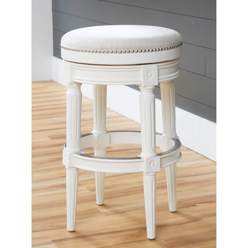 NewRidge Home Good Backless Chapman Bar Height Stool, Alabaster White