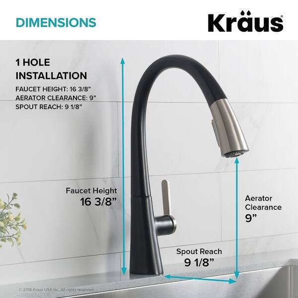 Kraus Nolen 2-Function 1-Handle Pulldown Kitchen Faucet
