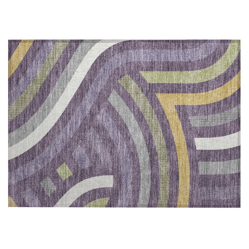 Machine Washable Indoor/ Outdoor Modern Jalen Chantille Rug