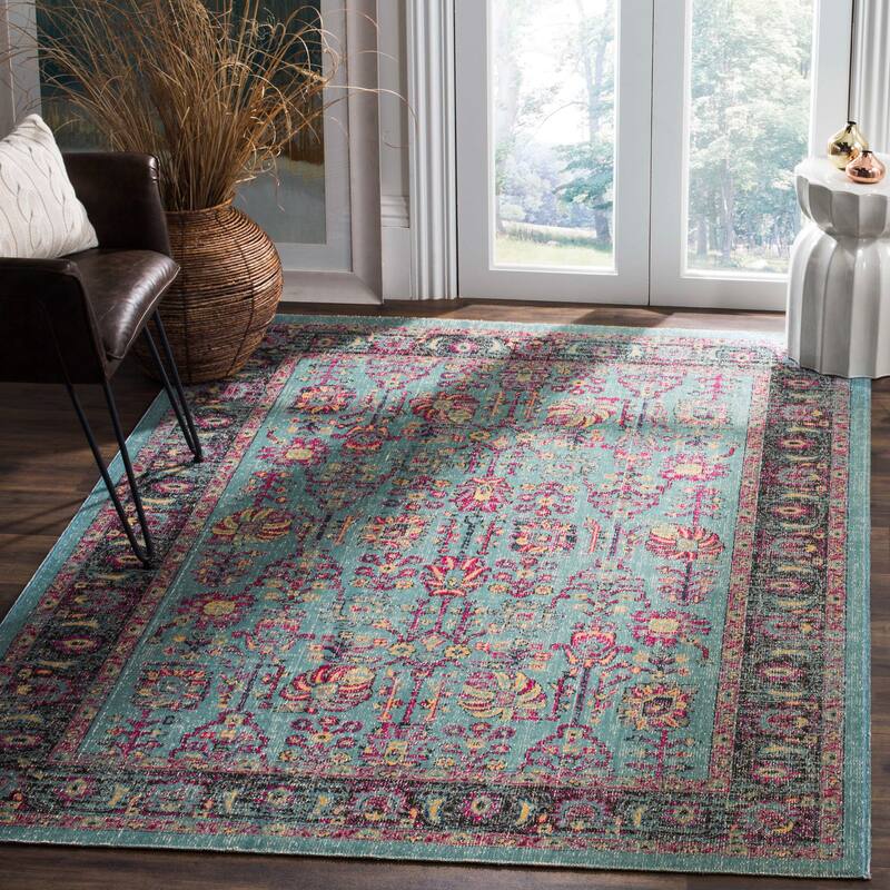 SAFAVIEH Artisan Xhevahire Distressed Oriental Rug - 5'1" x 7'6" - Light Blue/Black
