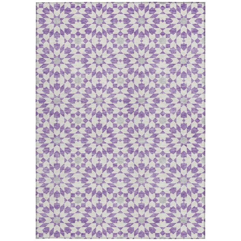 HomeRoots Floral Medallion Transitional Rectangle Outdoor Rug