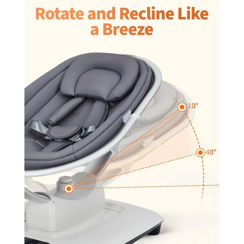 Electric Baby Swings for Infants to Toddler with 5 Motion Modes 5 Speeds, Dark Grey