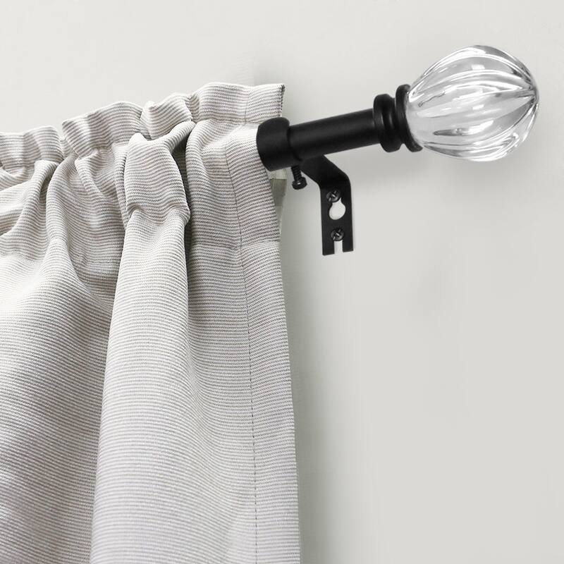 Lumi 5/8" Single Curtain Rod Set (3 Colors) -Acrylic Pumpkin finials