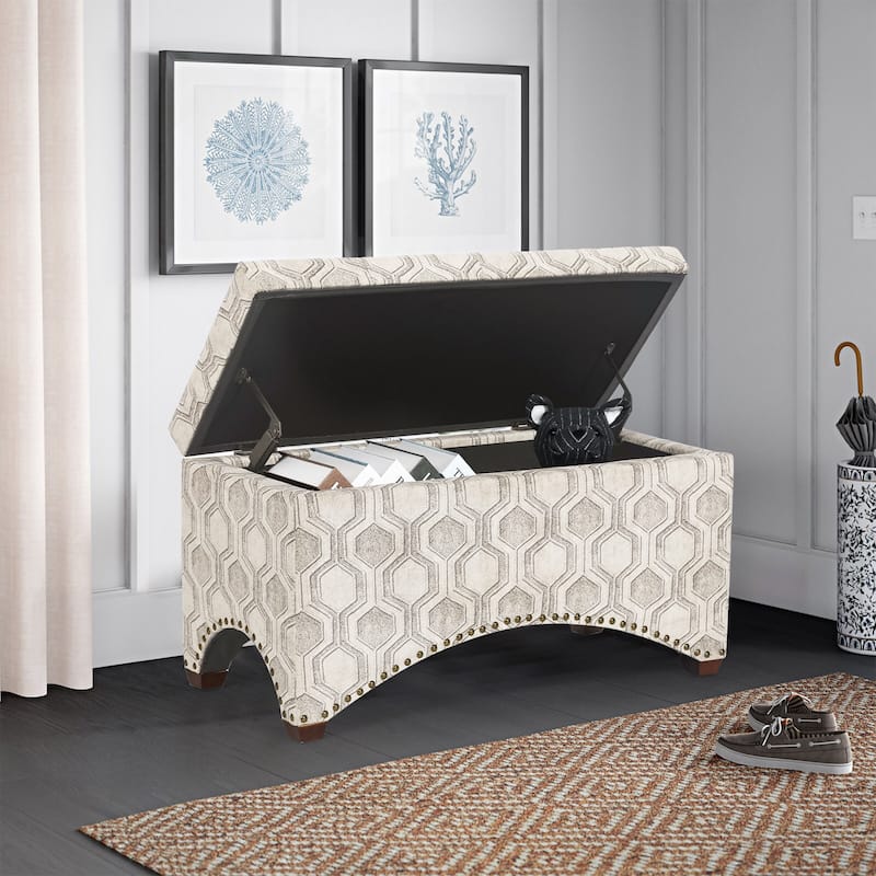 Adeco Rectangle Tufted Storage Ottoman Bench Velvet Fabric Foot Rest