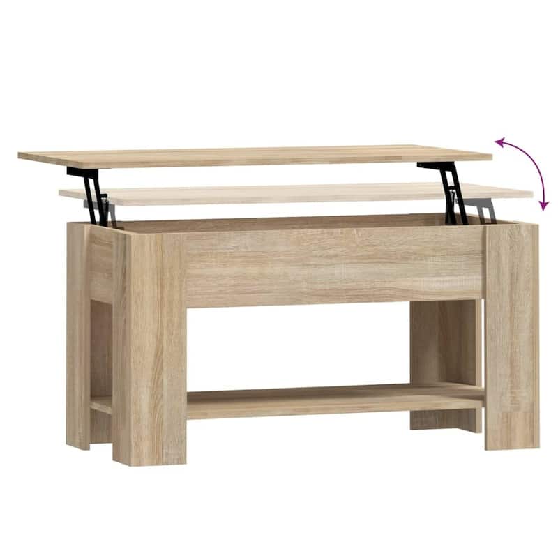 vidaXL Coffee Table Lift Top End Table Accent Side Sofa Table Engineered Wood - 39.8" x 19.3" x 20.5"