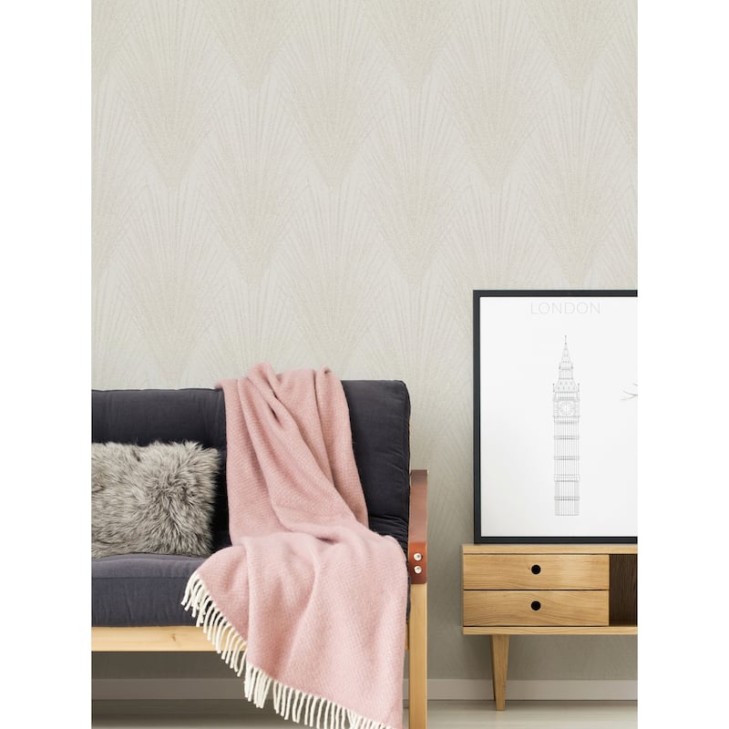 Advantage Keina Taupe Fronds Wallpaper - 20.9in x 396in x 0.025in - 20.9in x 396in x 0.025in