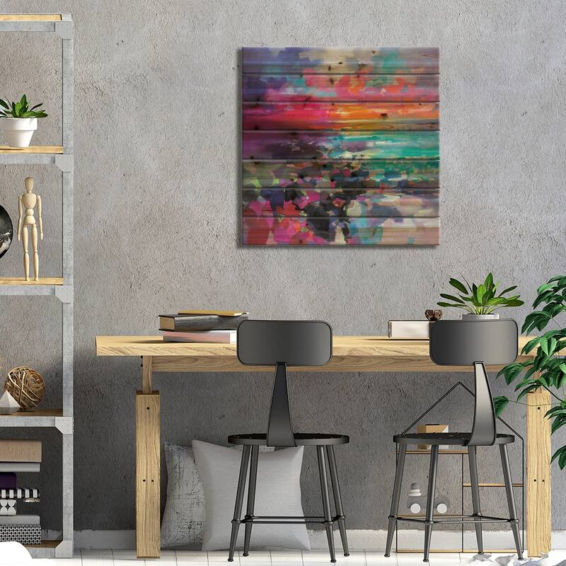 Barra Sunset Fragments Print On Wood by Scott Naismith - Multi-Color