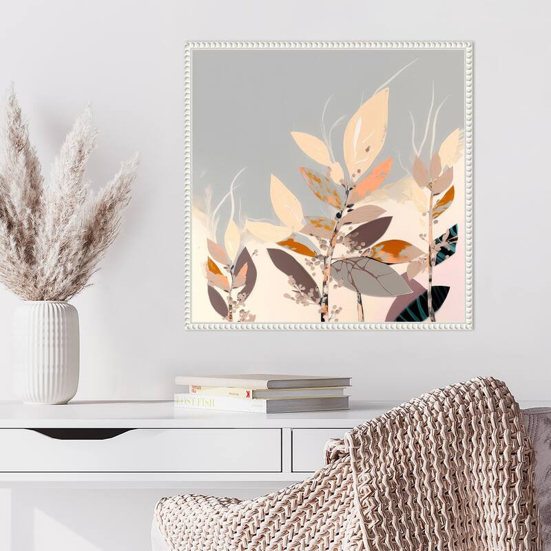 Bohemian Fields by Bella Eve Framed Canvas Wall Art Print - Sylvie Beaded White