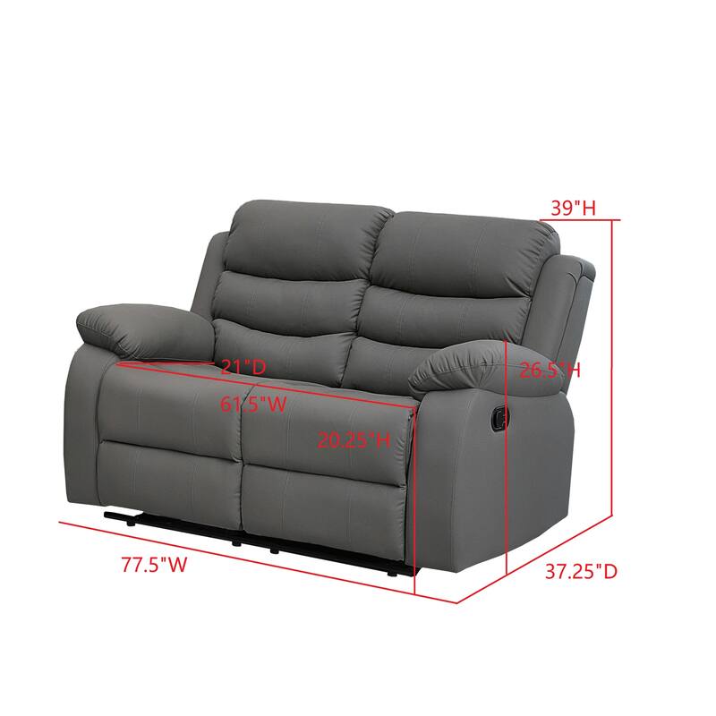 Selena Vinyl 3-Position Comfort Reclining Loveseat