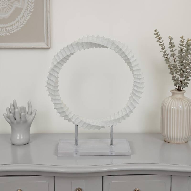 Saina Tabletop Decor, White Acrylic Base, Twisted Design, 17 Inch