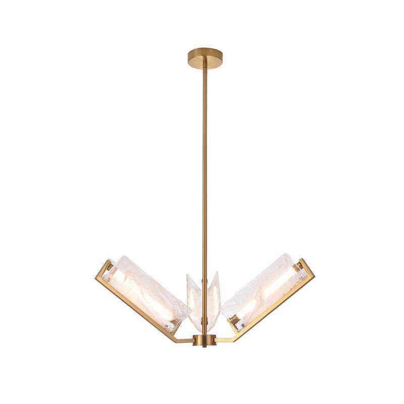 Varaluz Mingle 3-Light Chandelier - Satin Brass
