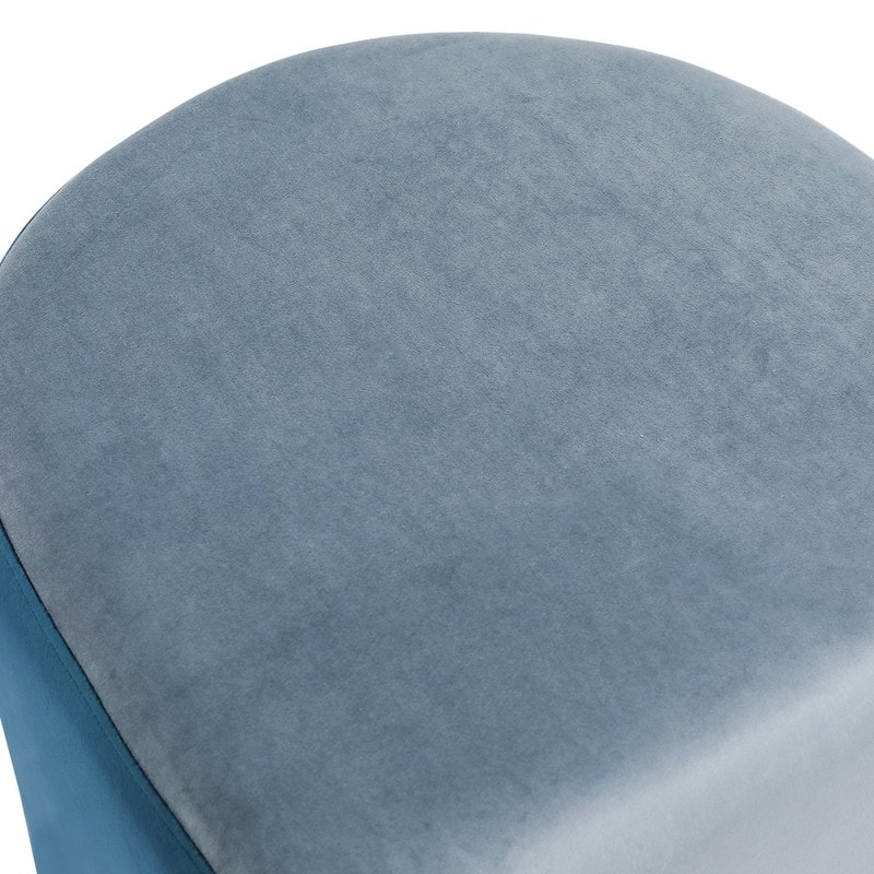 Adeco Modern Round Velvet Ottoman Foot Rest Stool Upholstered Footstool