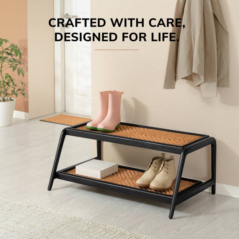 Jani Double-Tier Black Stand 3-Pair Rubber Boot Trays