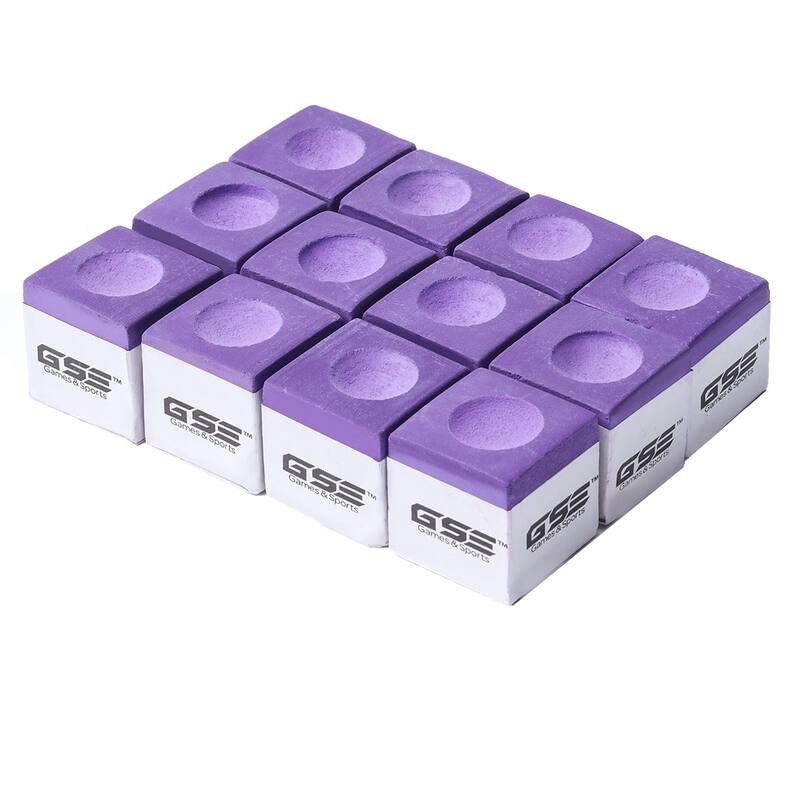 GSE™ 12-Pack Billiard/Pool Cue Chalks, Billiard Pool Table Accessories - Purple