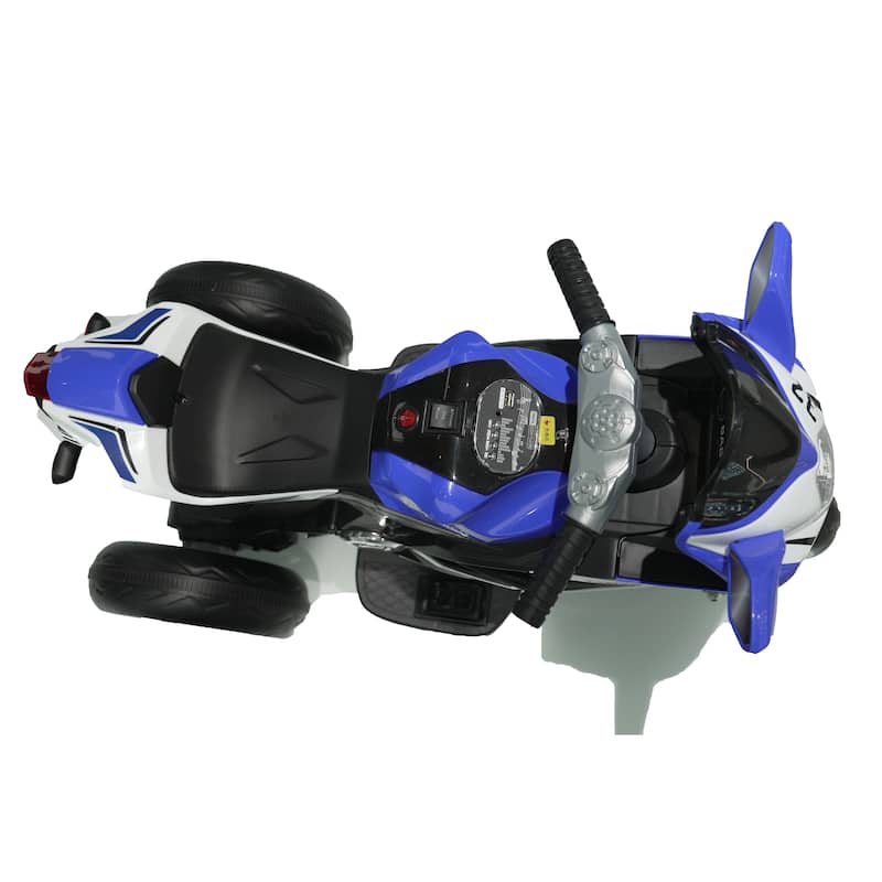Children's Motorcycle with Headlight, Ride on Motorcycle with Illuminated Wheels, Blue Electric Car Toy with LED Lights