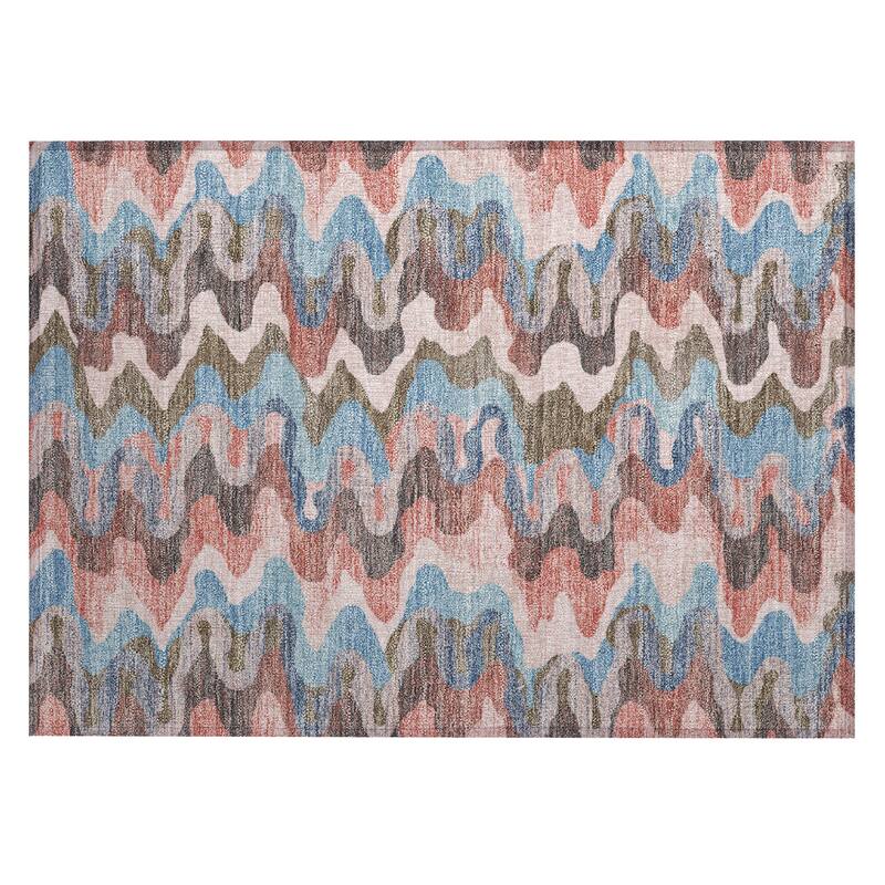 Machine Washable Indoor/ Outdoor Modern Mason Chantille Rug