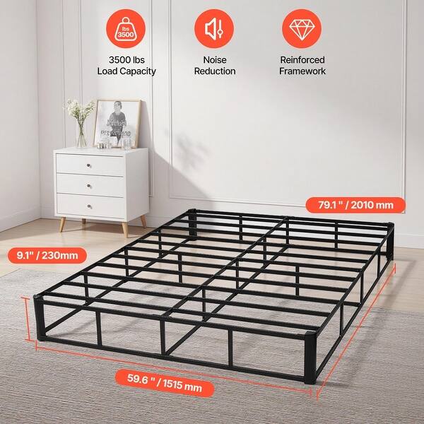 Box Spring Bed Frame Thick and Solid Steel Frame Queen 9