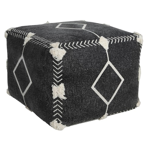 Textured Diamond Dash Pouf Ottoman