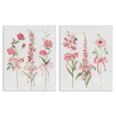 Stupell Soft Fresh Pastel Sprigs Canvas Wall Art Design By Sally Swatland (Set of 2)