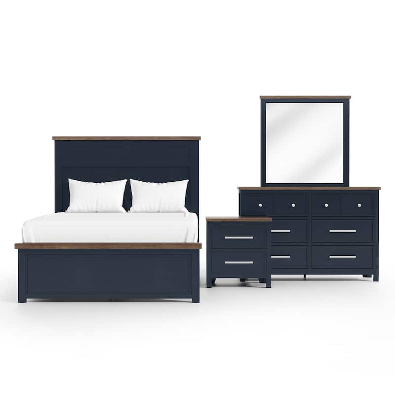 Furniture of America Althea Modern Farmhouse 4-Piece Wood Kids Panel Bedroom Set