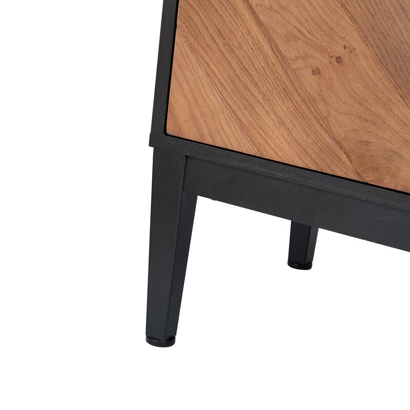 Senin Modern Herringbone Sideboard with Metal Frame Legs by HULALA HOME