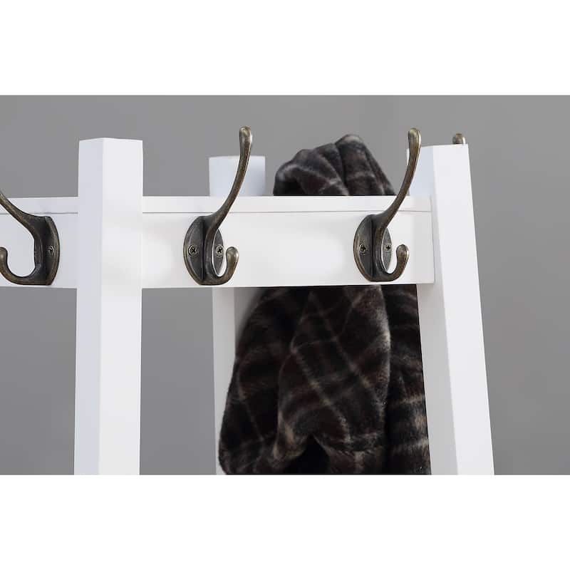 Roundhill Furniture Vassen 3-tier Storage Shelf Standing Coat Rack