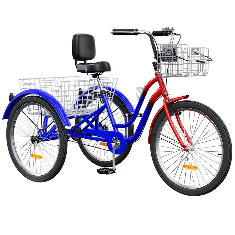 Moasis 26" Adult Tricycle 3 Wheel Bikes 1 Speed Trike Low Step Through Cruiser Bike