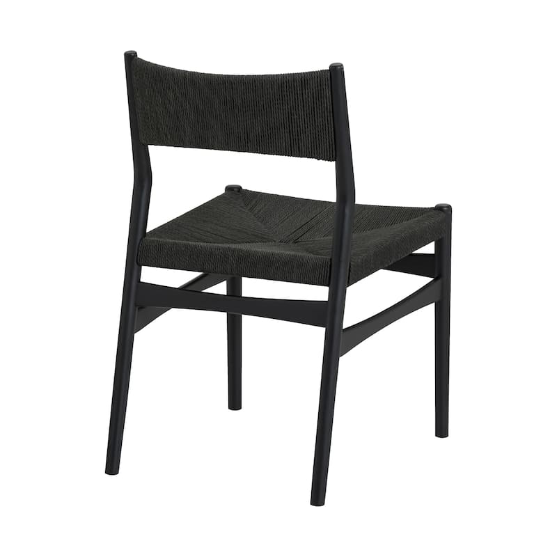 Pasadena Danish Solid Wood Oval Dining Table Set wtih Paper Cord Chairs