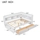 preview thumbnail 35 of 43, Wood Platform Bed with L-shaped Bookcases and Drawers