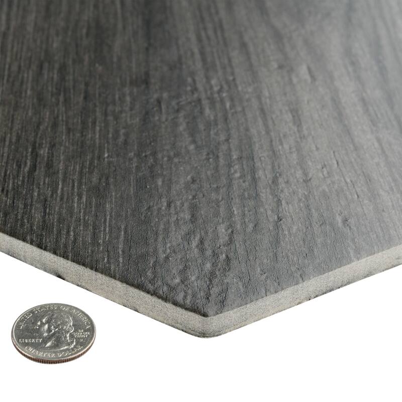 Merola Tile Natura Hex Nero 14-1/8" x 16-1/4" Porcelain Floor and Wall Tile
