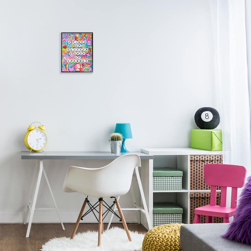 Stupell Pinch Of Glitter & Sparkle Framed Giclee Art Design By Jess Stempel