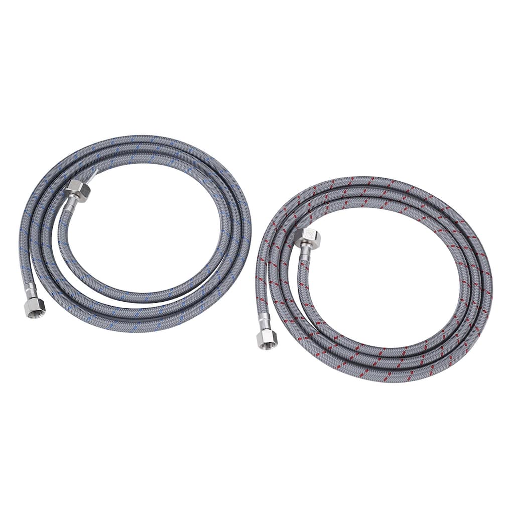 WOWOW 3/8 in. Comp x 1/2 in. FIP Braided Nylon Faucet Connector
