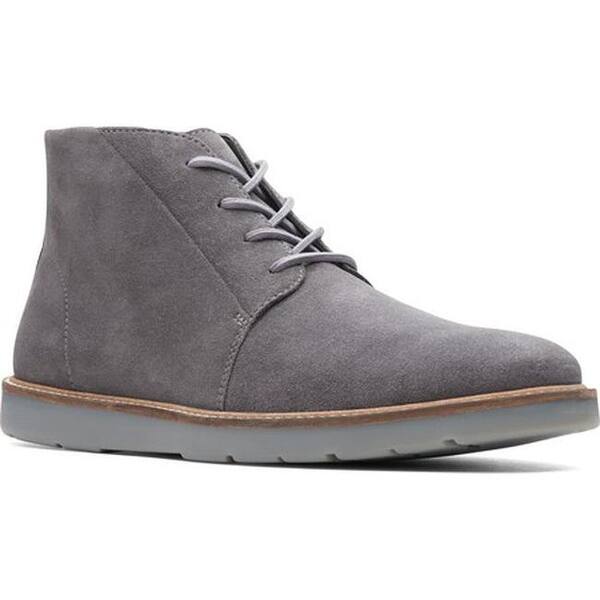 Shop Clarks Men S Grandin Mid Ankle Boot Grey Suede Overstock