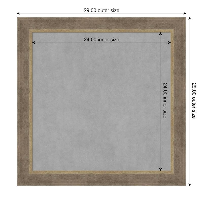 Amanti Art Driftwood Tan Framed Magnetic Board - 29 x 29 in