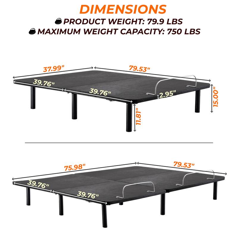 Adjustable Metal Bed Frame with Wireless Remote – Value Sleep Upgrade with Head & Foot Tilt, Low Profile Design