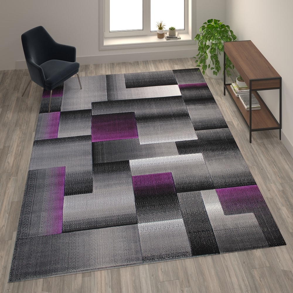 Modern Geometric Style Color Blocked Indoor Area Rug
