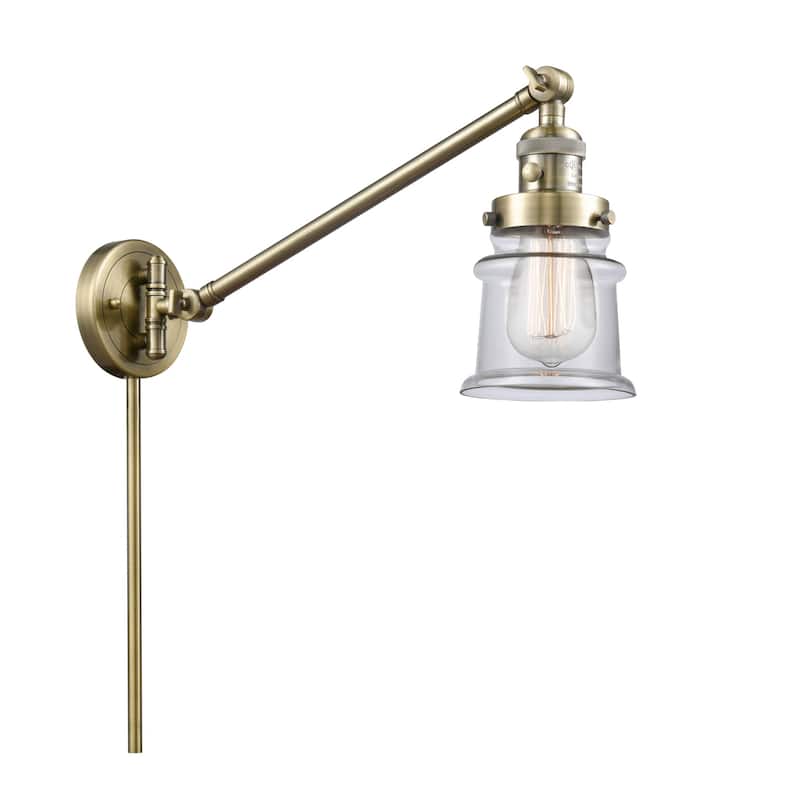 Innovations Lighting Small Canton Single Light 25" Tall Bathroom - Antique Brass / Clear