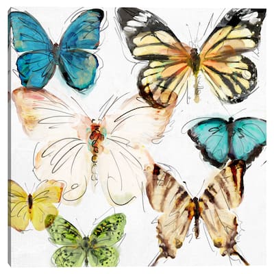 Les Papillons 2 by Studio Arts Canvas Art Print