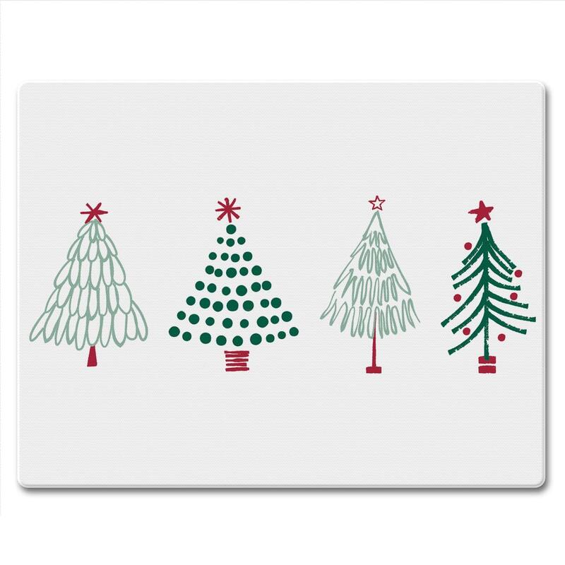 Scandi Christmas 3mm Heat Tolerant Tempered Glass Cutting Board 10” x 8” Manufactured in the USA Dishwasher Safe - Multi