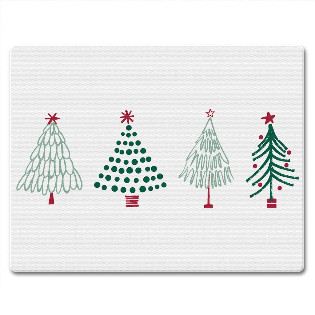 Scandi Christmas 3mm Heat Tolerant Tempered Glass Cutting Board 10” x 8” Manufactured in the USA Dishwasher Safe