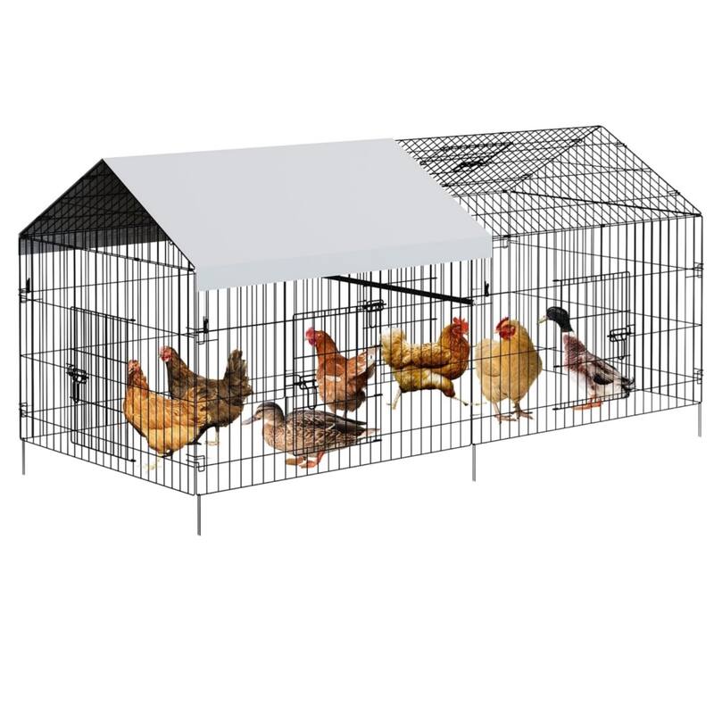 Large Walk-in Metal Chicken Coop - 86"×40"×40"