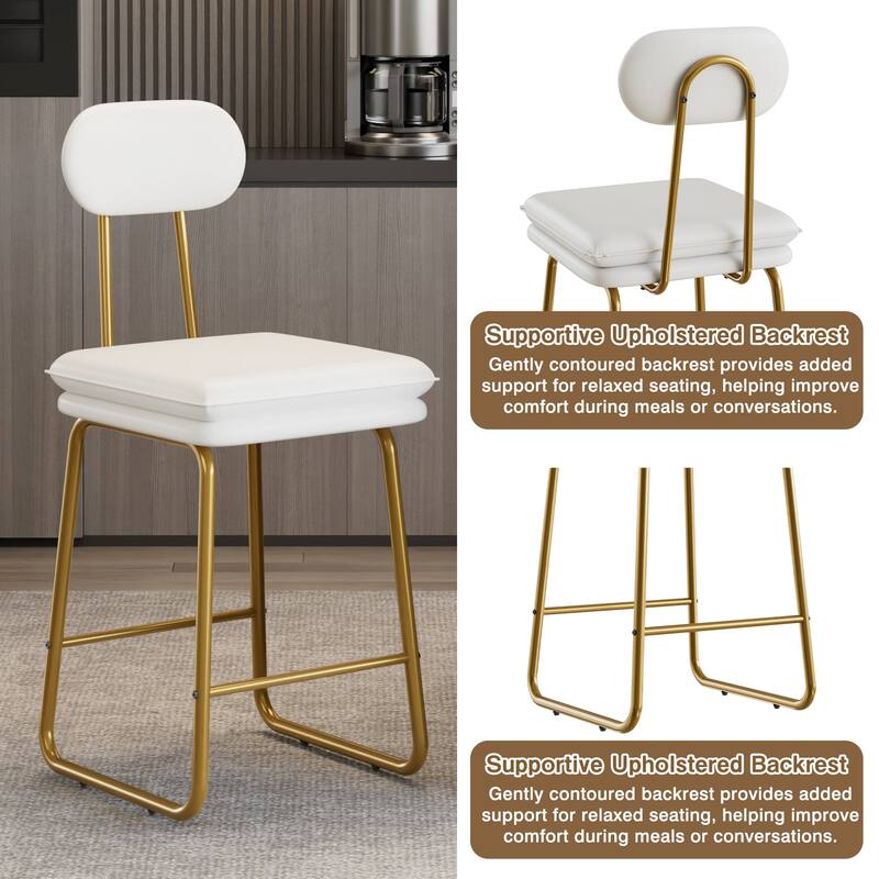 Javlergo Living Room Chair Set of 2 & 4 Modern Armless Accent Chair with Double Footrest Bar Stools for Multiple Rooms