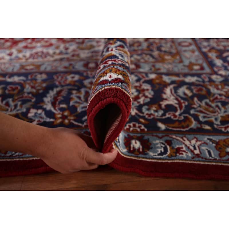 Traditional Red Kashan Turkish Rug Machine Made Dining Room Carpet - 9'7" x 12'10"
