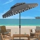 preview thumbnail 3 of 19, SAFAVIEH Outdoor Living Venice 9Ft Round Double Top Crank Umbrella Grey