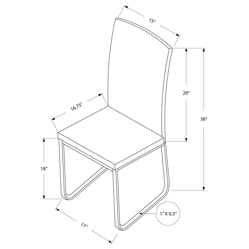 Modern Dining Chairs Set of 2 - PU Leather Look Side Chairs - Metal Frame - Kitchen Dining Room Furniture