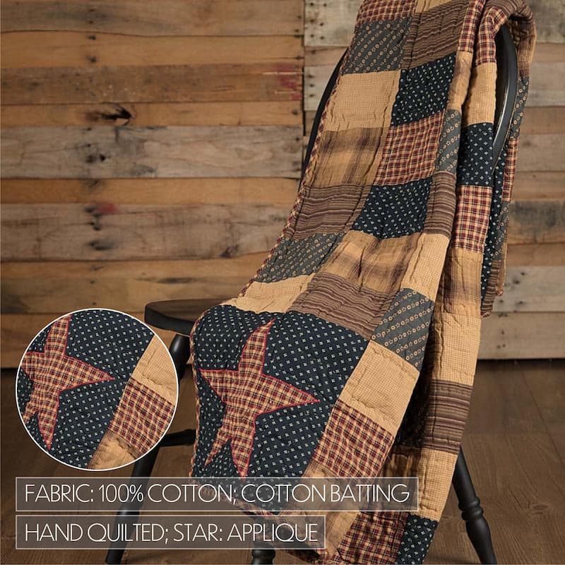 Patriotic Patch Quilted Throw 60x50