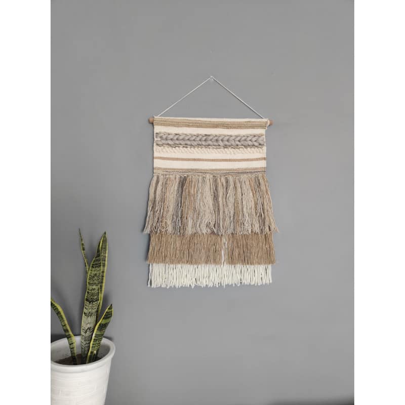 Loominaire Rustic Handmade Wallhanging Sonata - Ivory-Natural