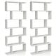 preview thumbnail 1 of 28, Gymax 2 PCS 6 Tier S-Shaped Bookshelf Storage Display Bookcase Z-Shelf - 31.5'' x 9'' x 75'' White