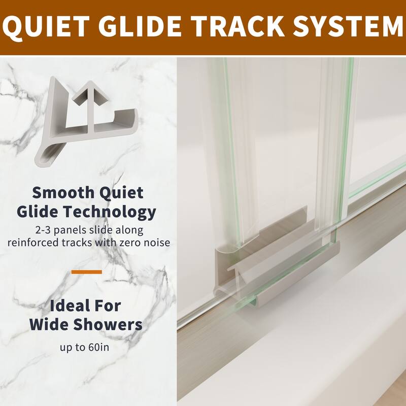 Modland 56-60" Sliding Bathtub Door, 1/4" ANSI Glass with Dual Protection Film, Matte Black Bypass Tub Enclosure